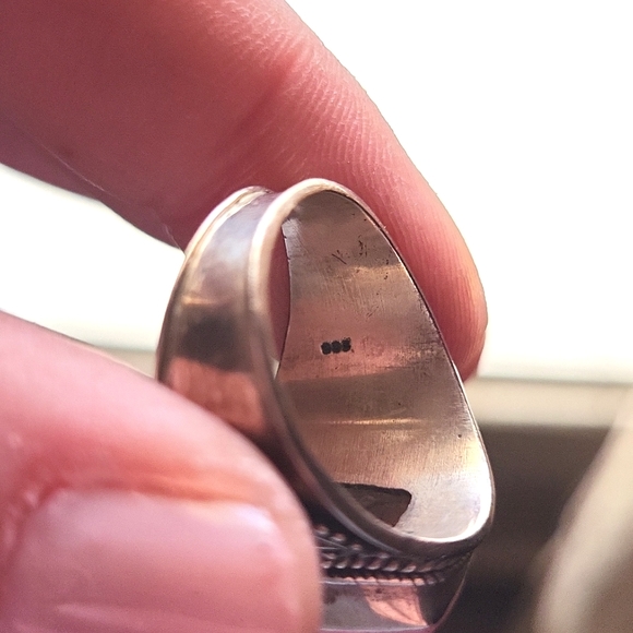 Very Pretty Vintage,Rose Quarts , Sterling Silver Ring. Size8 - Picture 3 of 3